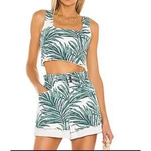 Show me your MuMu Emilia Oasis Palm Denim Hot Pants Set S